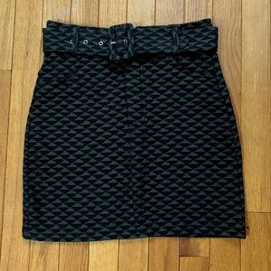Belted sweater skirt